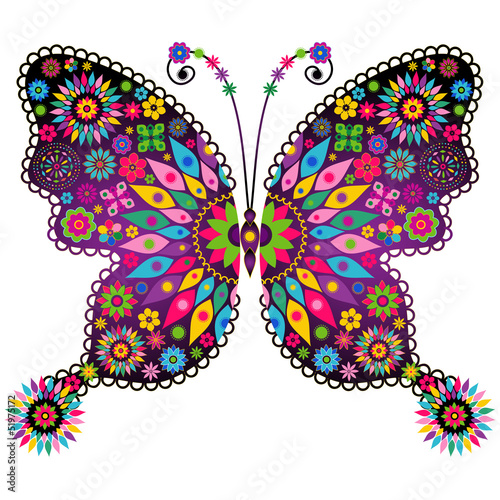 Vector: Fantasy vivid vintage butterfly Fantasy vivid vintage butterfly