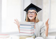 happy student in graduation cap