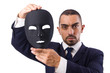 Man with mask isolated on white