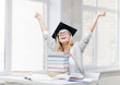 happy student in graduation cap