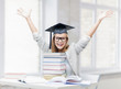 happy student in graduation cap