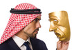Arab man with mask on white