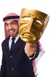 Arab man with mask on white