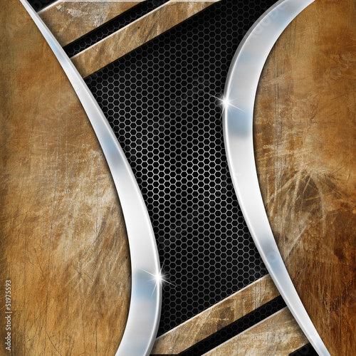Illustration: Grunge Metal Geometric Background Grunge Metal Geometric Background