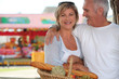 Couple shopping at the market