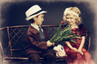 giving flowers