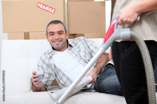 Photo: Man on a couch Man on a couch