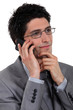 Stylish businessman talking on his mobile phone