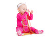 baby girl playing with  beads.  beautiful baby girl.  Happy Baby
