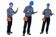 Photo: Electrician with a voltmeter Electrician with a voltmeter