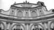 Vigevano Sant'Ambrogio church facade detail B&W image