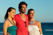 Man and women enjoy the sunset