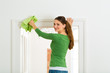 Woman at the spring cleaning