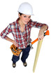 Female carpenter.