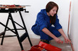Young trainee plumber