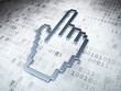 Web design concept: Silver Mouse Cursor on digital background