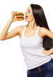 cute girl eating hamburger