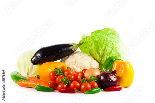 Photo: vegetables isolated on a white background vegetables isolated on a white background