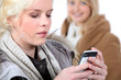 Woman checking her cellphone