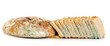 Mold on bread. Mouldy bread, isolated on a white background