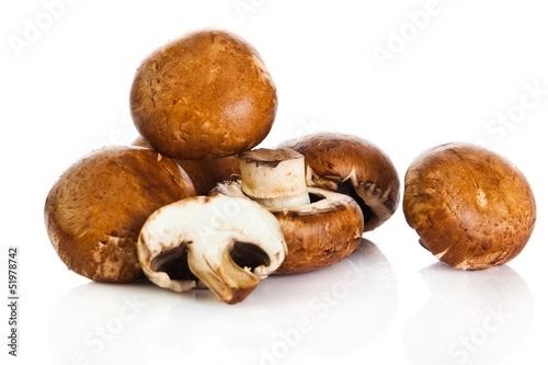 Photo: Fresh mushroom champignon isolated on white background . fresh Fresh mushroom champignon isolated on white background . fresh