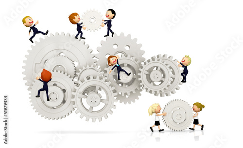 Illustration: 3D kids working as a team 3D kids working as a team