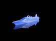 luxury yacht model isolated on black background