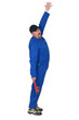 Plumber reaching upwards