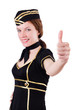 Foto: Stewardess isolated on the white Stewardess isolated on the white