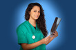 Photo: Atractive medical with a radiography Atractive medical with a radiography