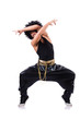 Rap dancer isolated on the white