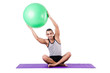 Man With Swiss Ball Doing Exer...