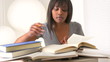 Black woman college student studying for finals