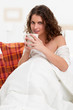 Sitting in the Bed and Drinking a Coffee