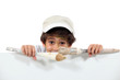 Little boy dressed as a decorator