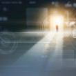 Foto: Businessman silhouette in media picture Businessman silhouette in media picture