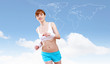 Young pretty woman in sport wear running