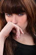 An angry-looking woman