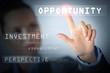Foto: Business woman touching display Business woman touching display