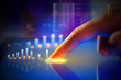 Closeup of finger touching tablet-pc screen