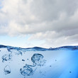 Sea wave with bubbles
