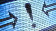 attention icon on screen. Looping.