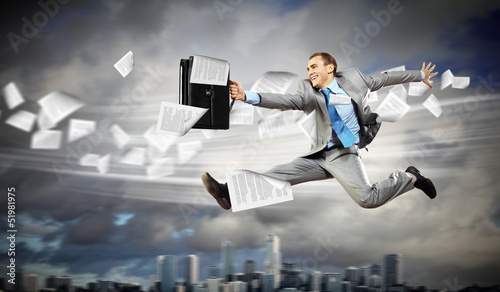 Photo: Image of running businessman Image of running businessman