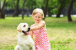 little girl with her dog