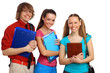 Happy student with books