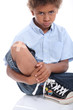Child with bandage on the knee