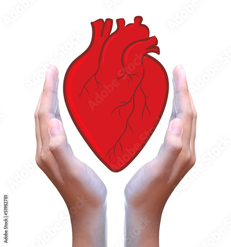 Photo: red heart in hand red heart in hand
