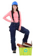 Tradeswoman against waste
