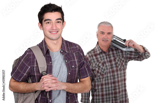 Photo: Teenage boy starting apprenticeship Teenage boy starting apprenticeship