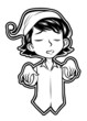 black and white clipart sleep walking